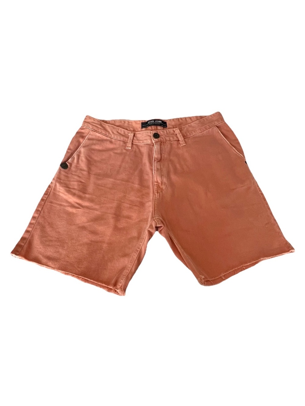 John John Made In Heaven Orange Cutouts Distressed Denim Bermuda Shorts Sz 32